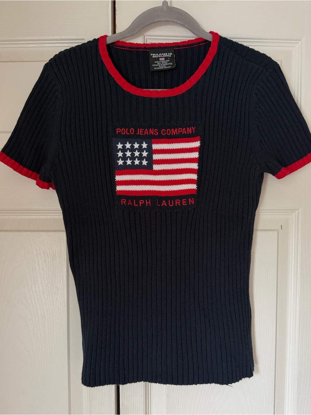 RARE Polo Jean Co. Ralph Lauren Vintage Iconic Flag Top